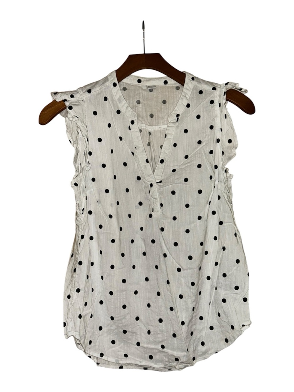 Old Navy White Polka Dot Sleeveless V-Neck Camisole
